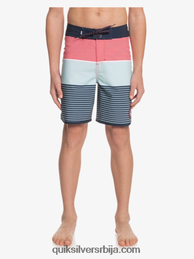 децаци Quiksilver 8-16 сурфсилк тијуана итх 17 боардсхорт високог ризика црвена Z824VN2272