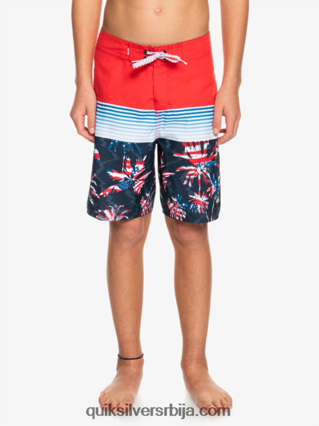 децаци Quiksilver 8-16 свакодневни панел итх 17 боардсхорт високог ризика црвена Z824VN2276