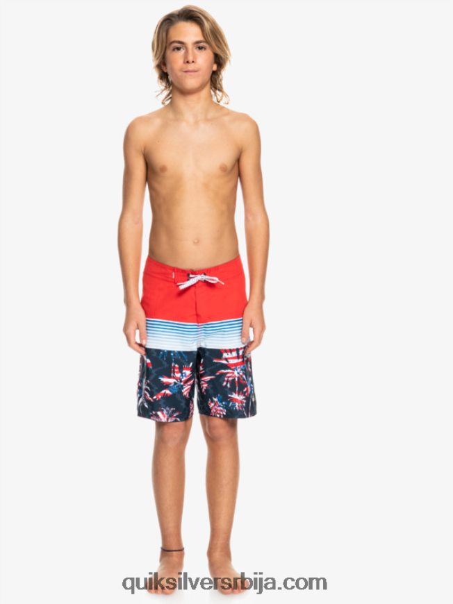 децаци Quiksilver 8-16 свакодневни панел итх 17 боардсхорт високог ризика црвена Z824VN2276