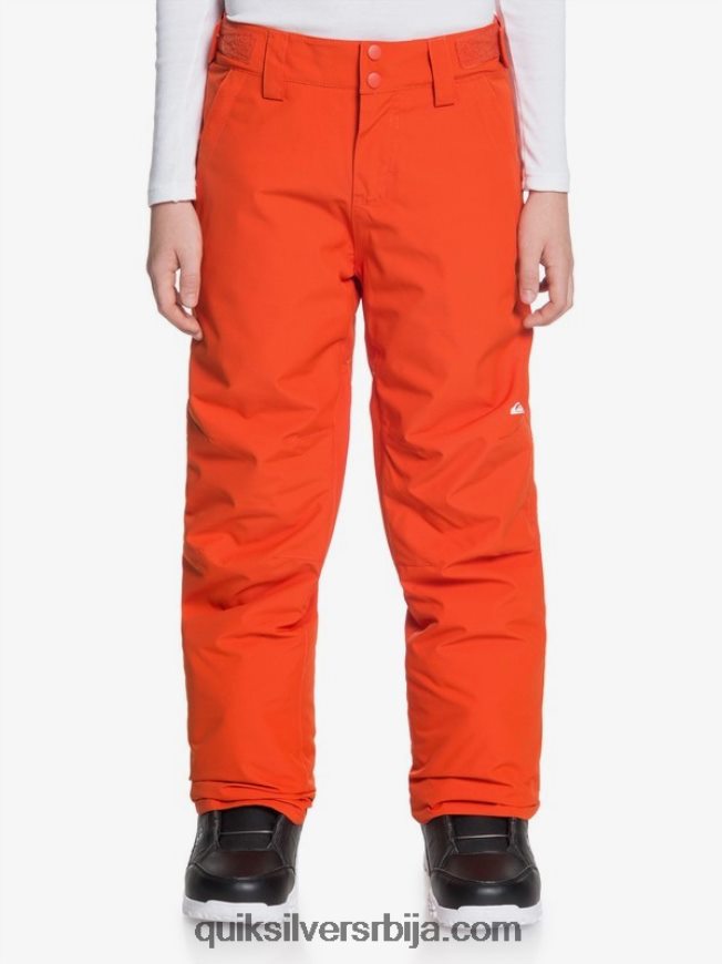 децаци Quiksilver 8-16 изоловане наранџасте панталоне за снег 8-16 пасирана бундева Z824VN2291