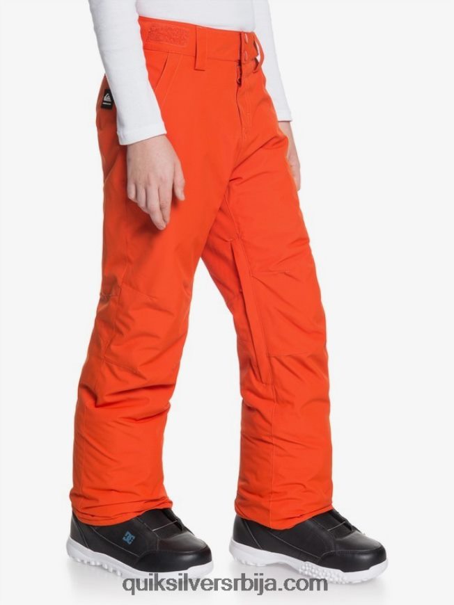 децаци Quiksilver 8-16 изоловане наранџасте панталоне за снег 8-16 пасирана бундева Z824VN2291