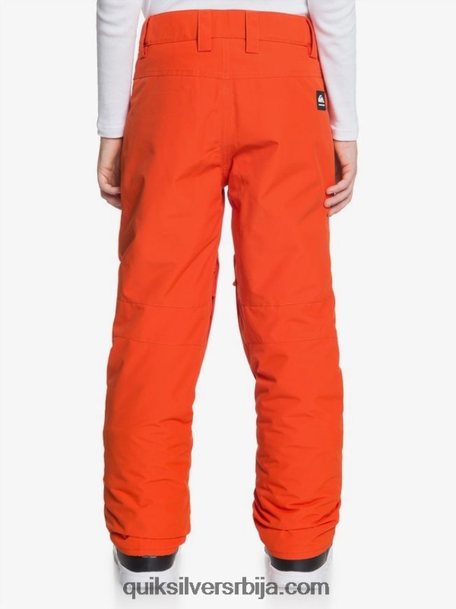 децаци Quiksilver 8-16 изоловане наранџасте панталоне за снег 8-16 пасирана бундева Z824VN2291