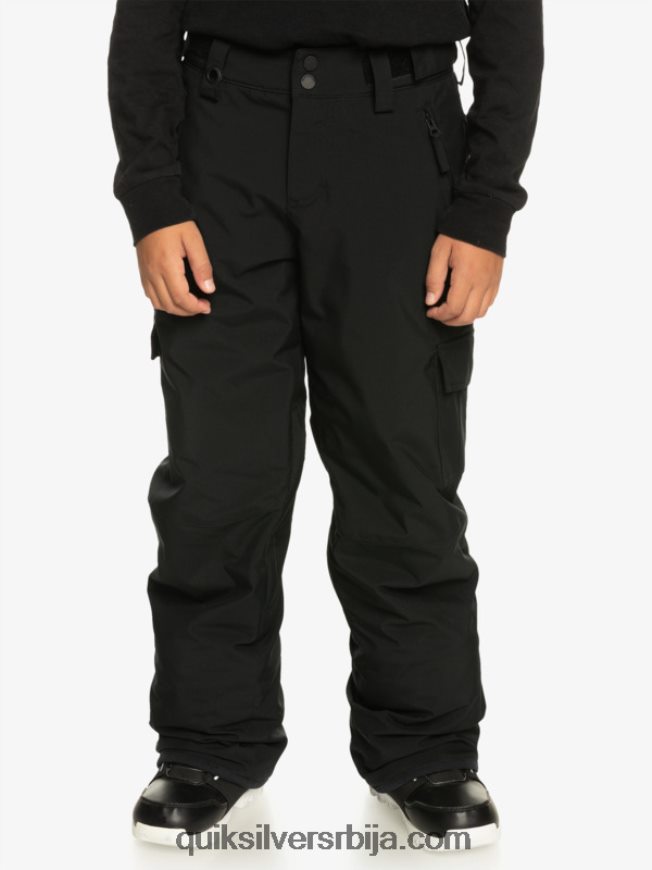 децаци Quiksilver 8-16 портер изоловане црне снежне панталоне права црна Z824VN2258