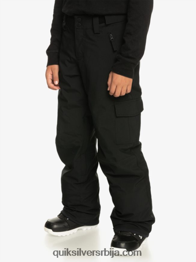 децаци Quiksilver 8-16 портер изоловане црне снежне панталоне права црна Z824VN2258