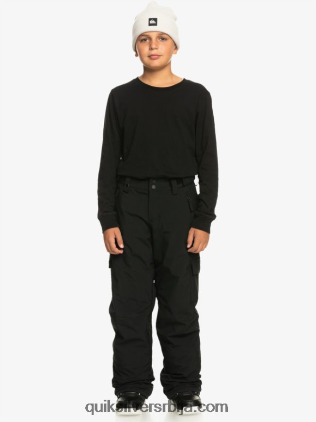 децаци Quiksilver 8-16 портер изоловане црне снежне панталоне права црна Z824VN2258