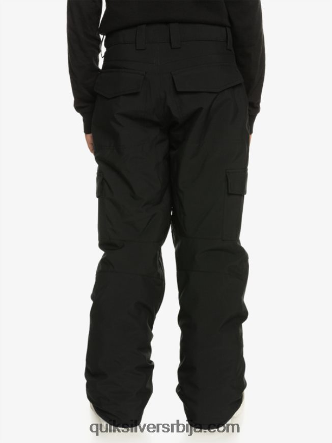 децаци Quiksilver 8-16 портер изоловане црне снежне панталоне права црна Z824VN2258