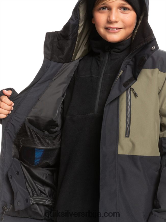 децаци Quiksilver 8-16 миссион блоцк техничка јакна за снег права црна Z824VN2337