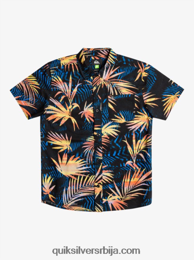 децаци Quiksilver 8-16 подерана кошуља кратких рукава блацк риппедуп Z824VN2196