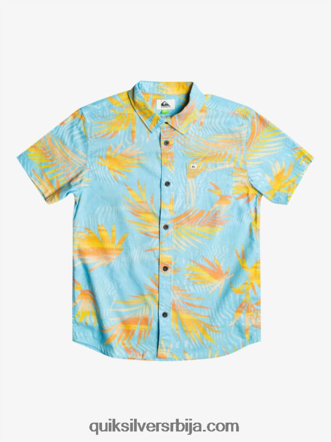децаци Quiksilver 8-16 подерана кошуља кратких рукава небо плаветнило раздерано Z824VN2197