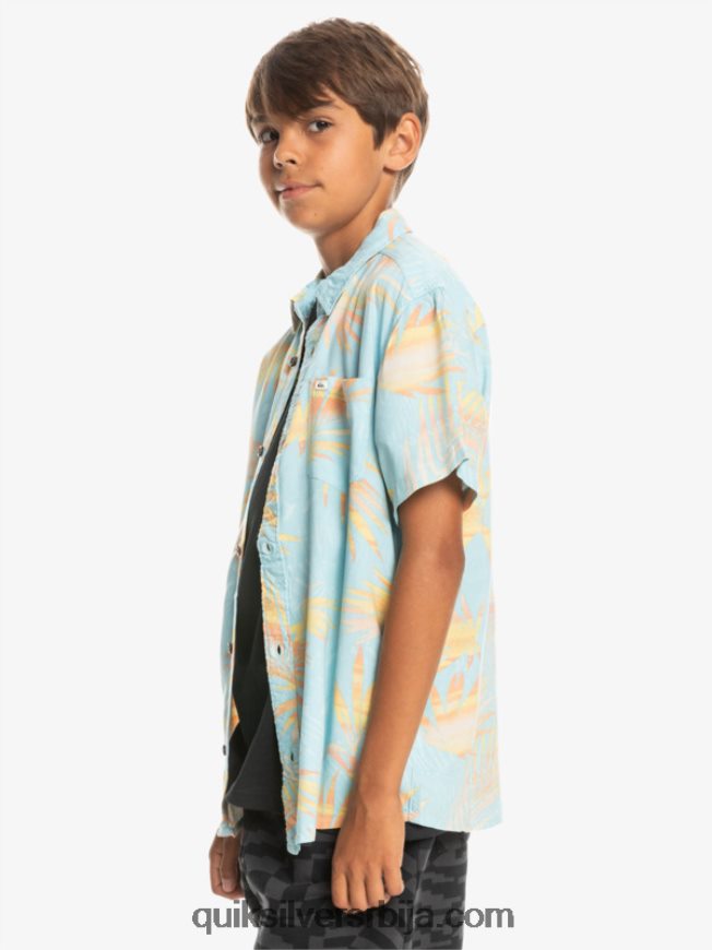 децаци Quiksilver 8-16 подерана кошуља кратких рукава небо плаветнило раздерано Z824VN2197