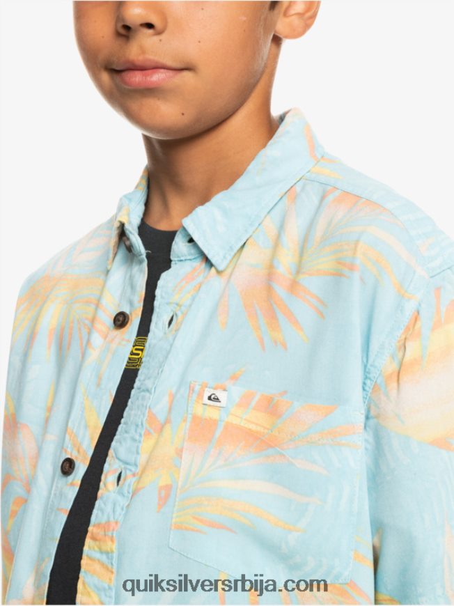 децаци Quiksilver 8-16 подерана кошуља кратких рукава небо плаветнило раздерано Z824VN2197