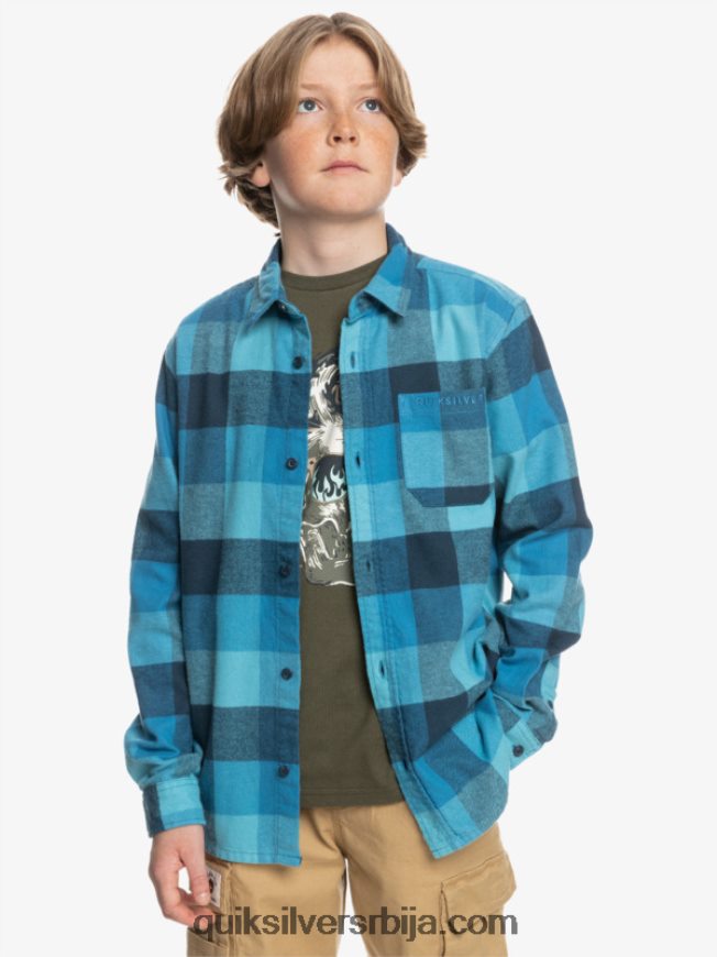децаци Quiksilver 8-16 фланел мајица дугих рукава делпх блуе мотхерфли Z824VN2308