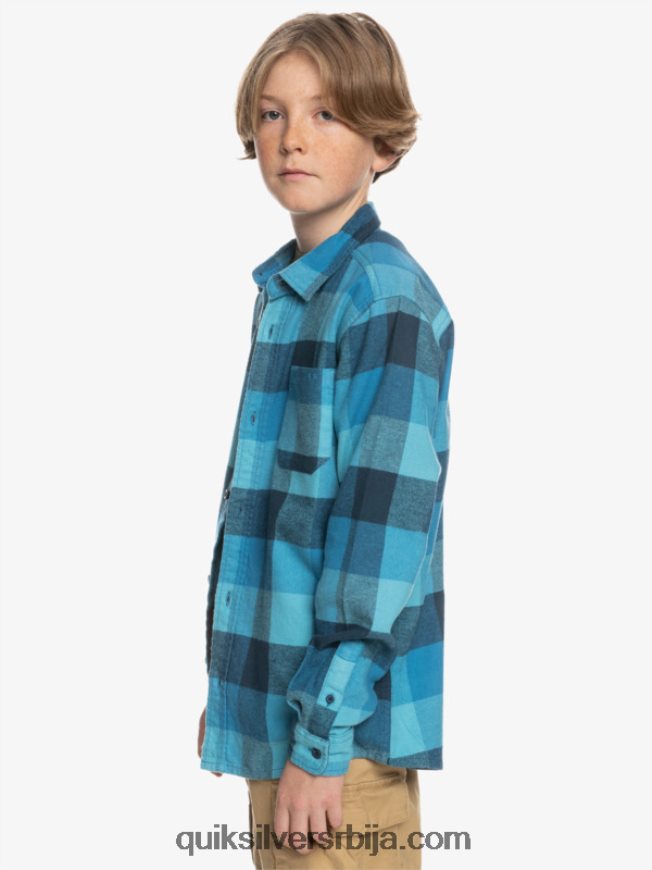 децаци Quiksilver 8-16 фланел мајица дугих рукава делпх блуе мотхерфли Z824VN2308