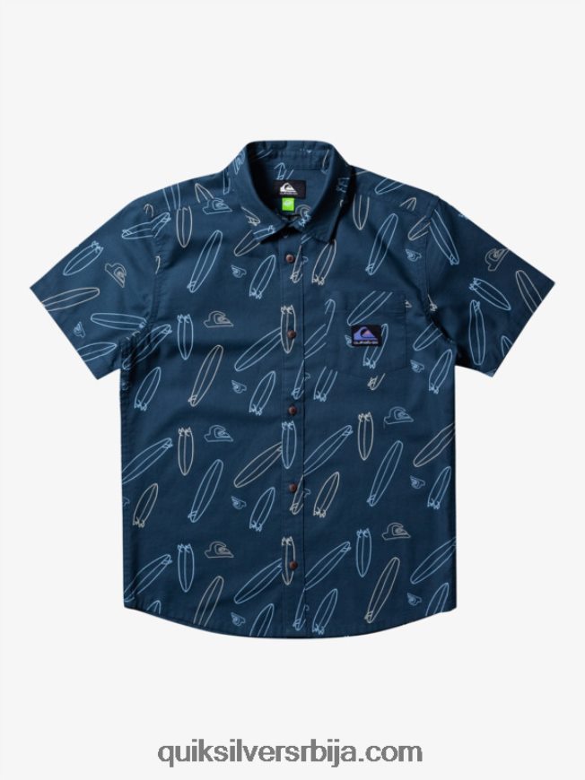 децаци Quiksilver где је моја даска кошуља кратких рукава поноћна морнарица где је моја табла Z824VN2009