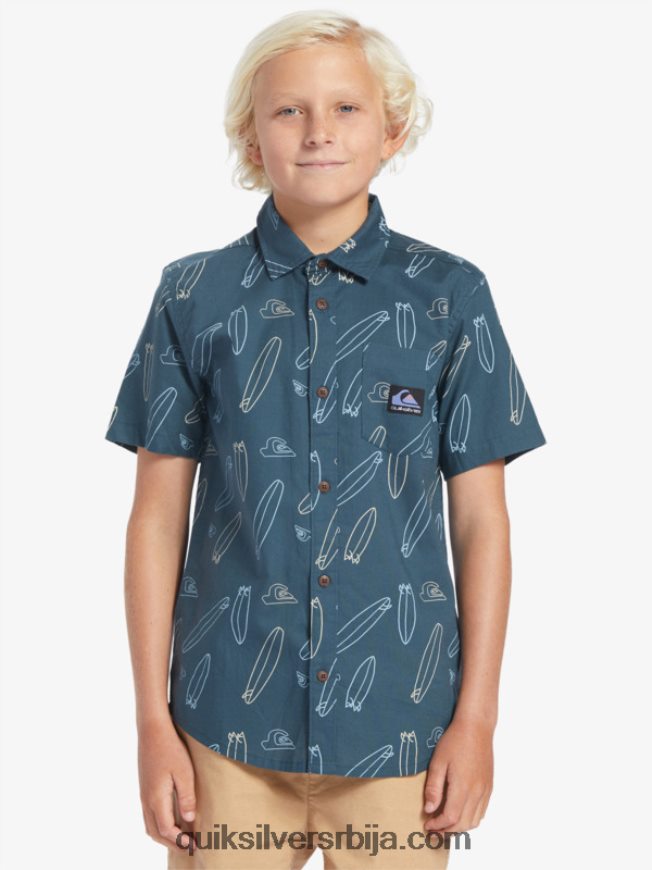 децаци Quiksilver где је моја даска кошуља кратких рукава поноћна морнарица где је моја табла Z824VN2009