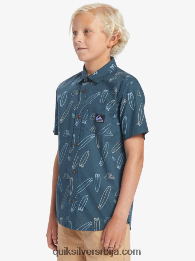 децаци Quiksilver где је моја даска кошуља кратких рукава поноћна морнарица где је моја табла Z824VN2009