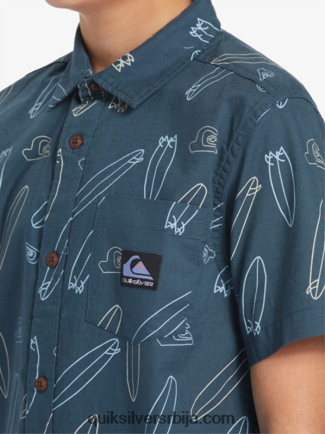 децаци Quiksilver где је моја даска кошуља кратких рукава поноћна морнарица где је моја табла Z824VN2009