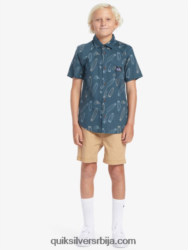 децаци Quiksilver где је моја даска кошуља кратких рукава поноћна морнарица где је моја табла Z824VN2009