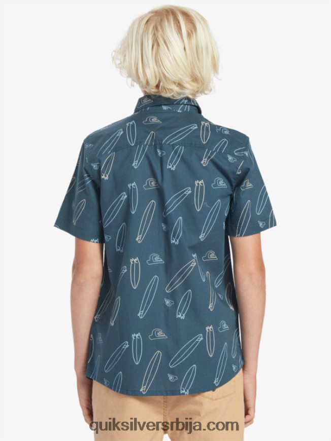 децаци Quiksilver где је моја даска кошуља кратких рукава поноћна морнарица где је моја табла Z824VN2009
