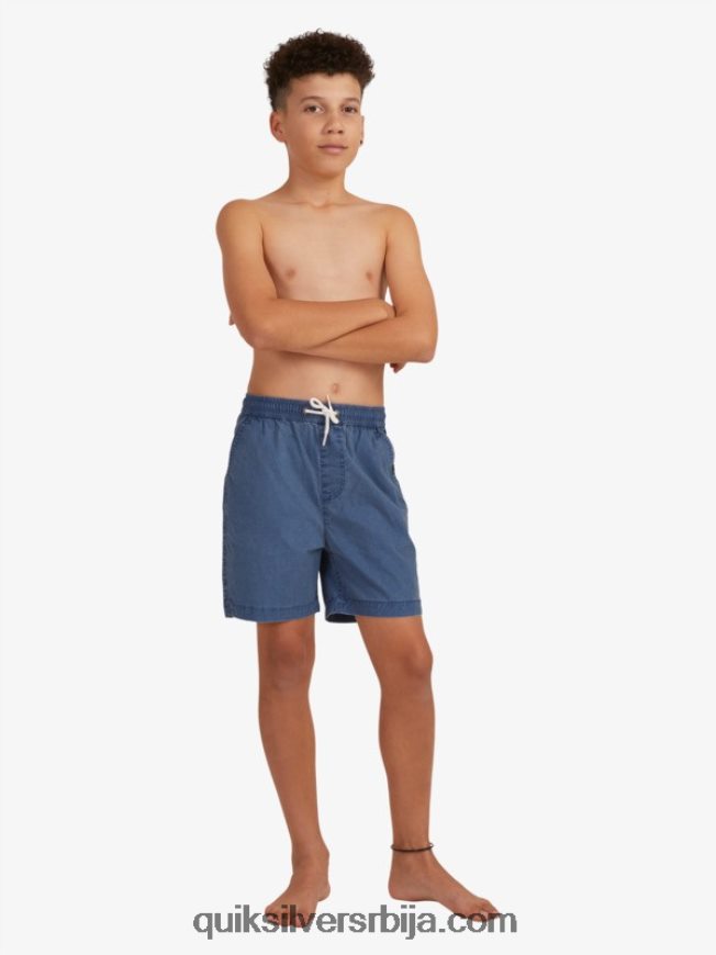 децаци Quiksilver 8-16 таксер 15 шортс са еластичним струком инсигниа блуе Z824VN2083