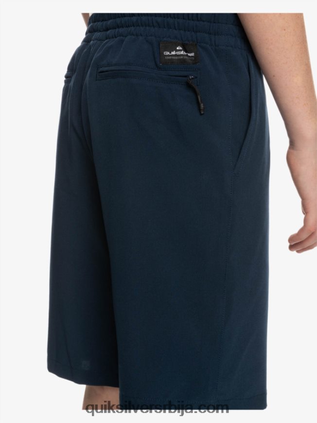 децаци Quiksilver 8-16 океански еластични ампх итх 18 хибридни шорц морнарски сако Z824VN2256