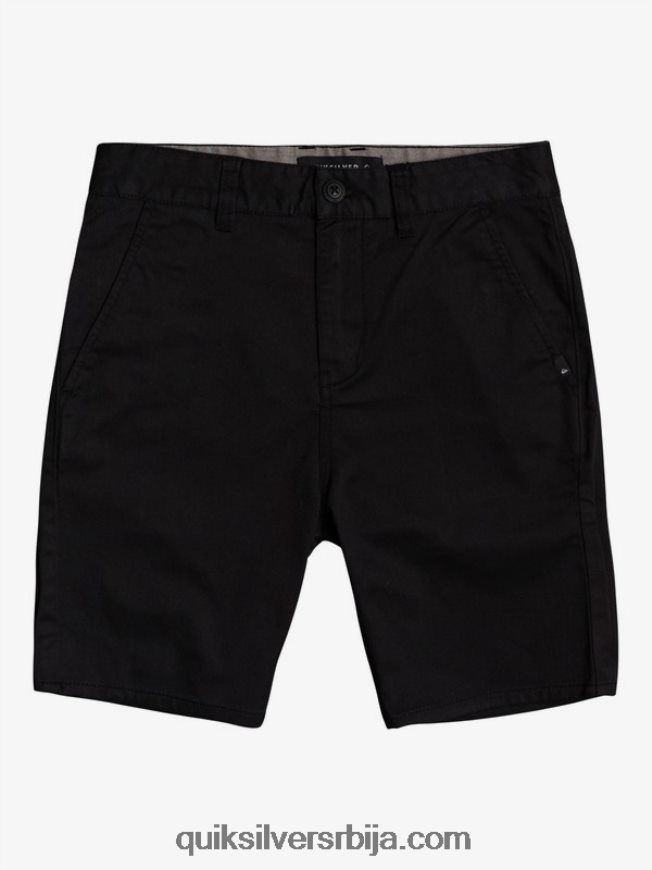децаци Quiksilver 8-16 нових свакодневних растезљивих цхино шортсова црн Z824VN2109