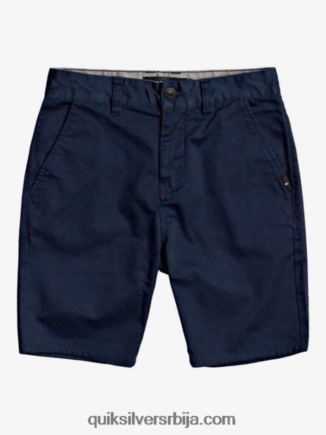 децаци Quiksilver 8-16 нових свакодневних растезљивих цхино шортсова морнарски сако Z824VN2110