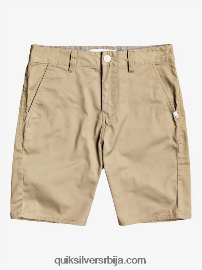 децаци Quiksilver 8-16 нових свакодневних растезљивих цхино шортсова елмвоод Z824VN2111