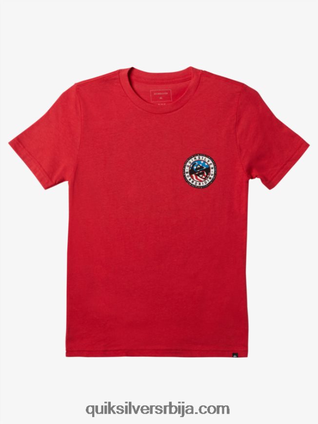децаци Quiksilver 8-16 летња забавна мајица високог ризика црвена Z824VN1942