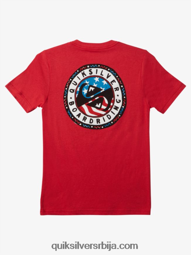децаци Quiksilver 8-16 летња забавна мајица високог ризика црвена Z824VN1942