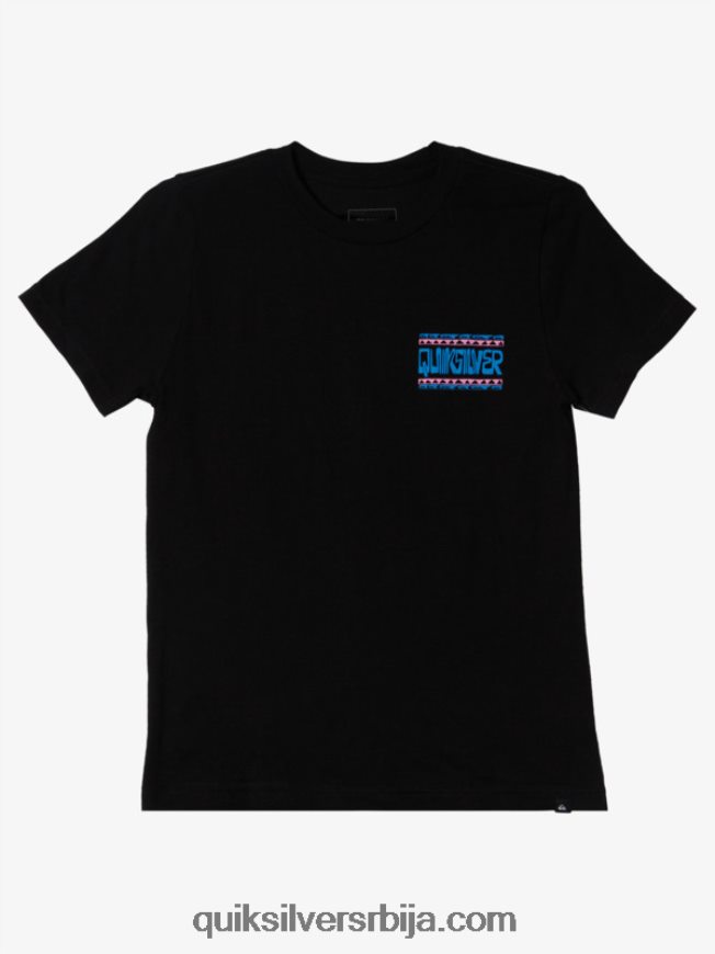 децаци Quiksilver Мајица са искривљеним оквирима од 8-16 црн Z824VN2156