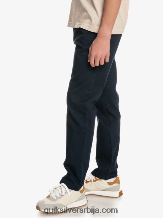 децаци Quiksilver 8-16 уп свакодневне панталоне морнарски сако Z824VN2241