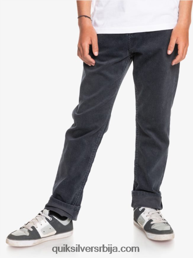 децаци Quiksilver 8-16 кракер сужене сумотне панталоне црн Z824VN2330