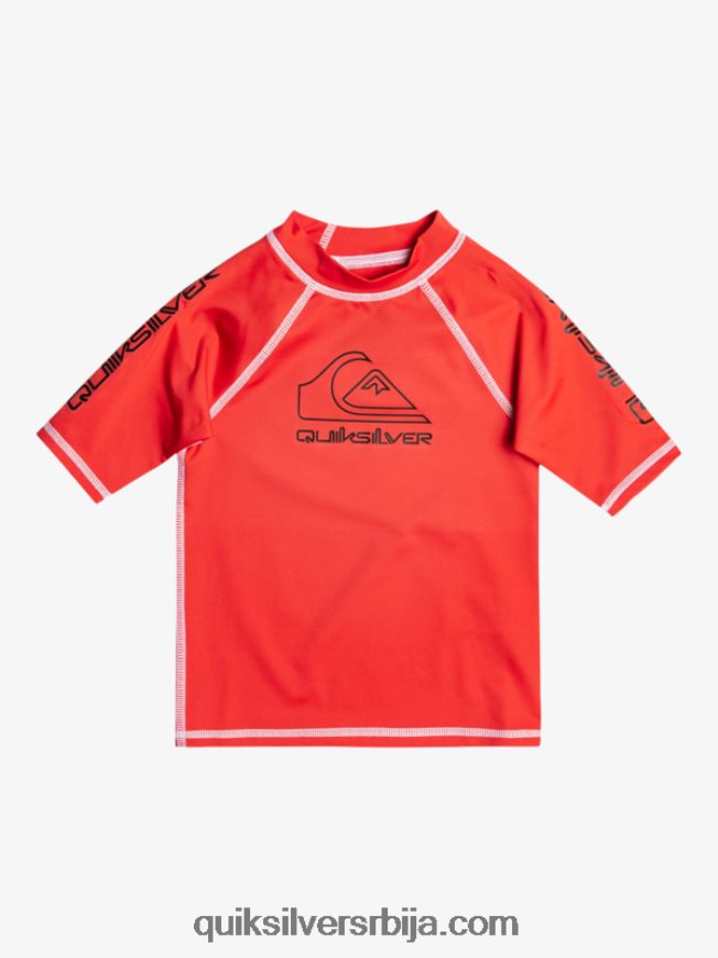 децаци Quiksilver 2-7 на турнеји са кратким рукавима упф 50 расхгуард високог ризика црвена Z824VN2116