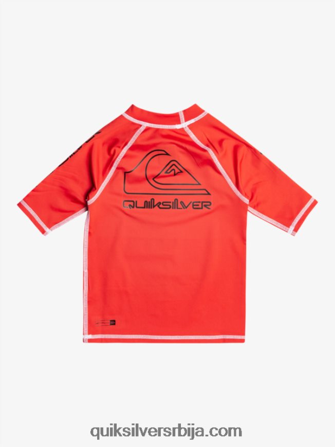 децаци Quiksilver 2-7 на турнеји са кратким рукавима упф 50 расхгуард високог ризика црвена Z824VN2116