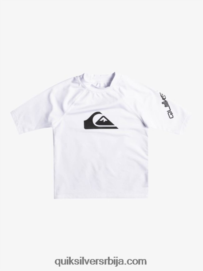 децаци Quiksilver 2-7 свих времена кратких рукава упф 50 расхгуард бео Z824VN2126