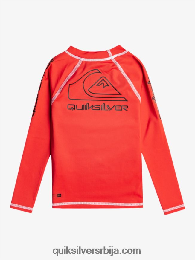 децаци Quiksilver 2-7 на турнеји дуги рукав упф 50 расхгуард високог ризика црвена Z824VN2220