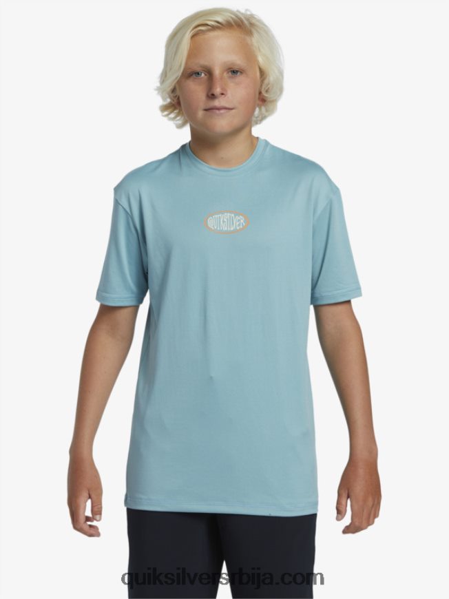 децаци Quiksilver 8-16 мик сессион упф 50 мајица кратких рукава за сурфовање камеја плава Z824VN2013