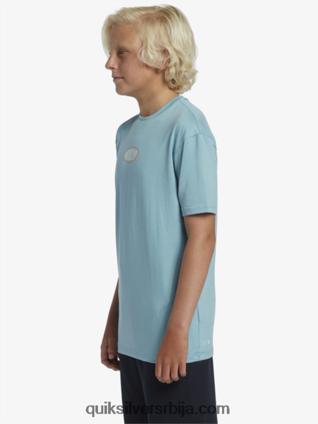 децаци Quiksilver 8-16 мик сессион упф 50 мајица кратких рукава за сурфовање камеја плава Z824VN2013