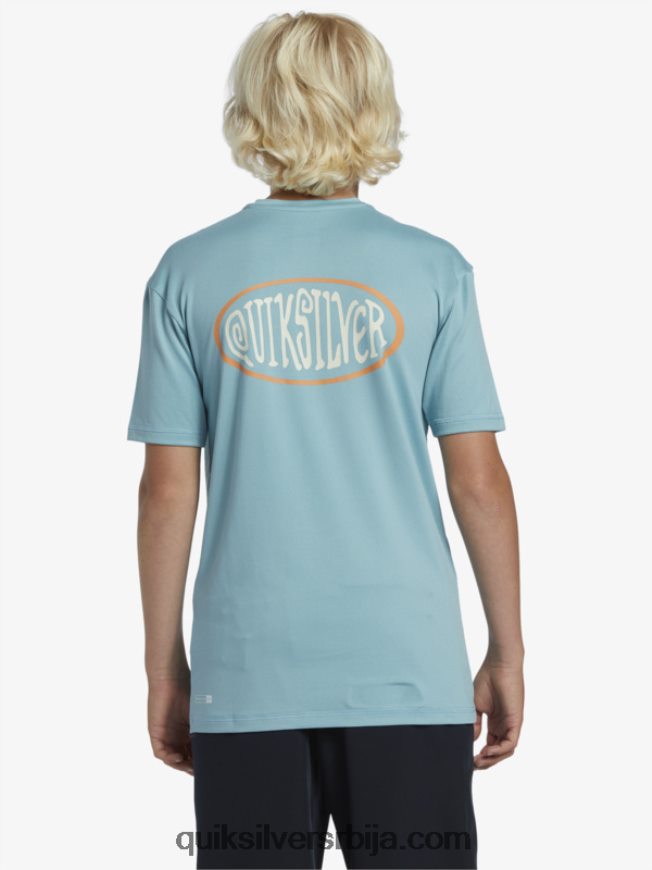 децаци Quiksilver 8-16 мик сессион упф 50 мајица кратких рукава за сурфовање камеја плава Z824VN2013