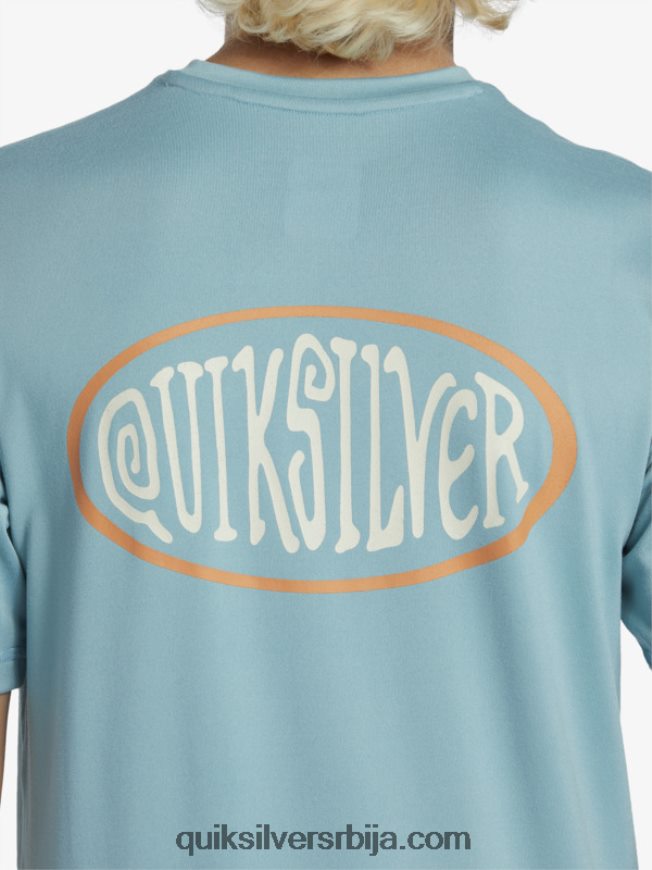 децаци Quiksilver 8-16 мик сессион упф 50 мајица кратких рукава за сурфовање камеја плава Z824VN2013