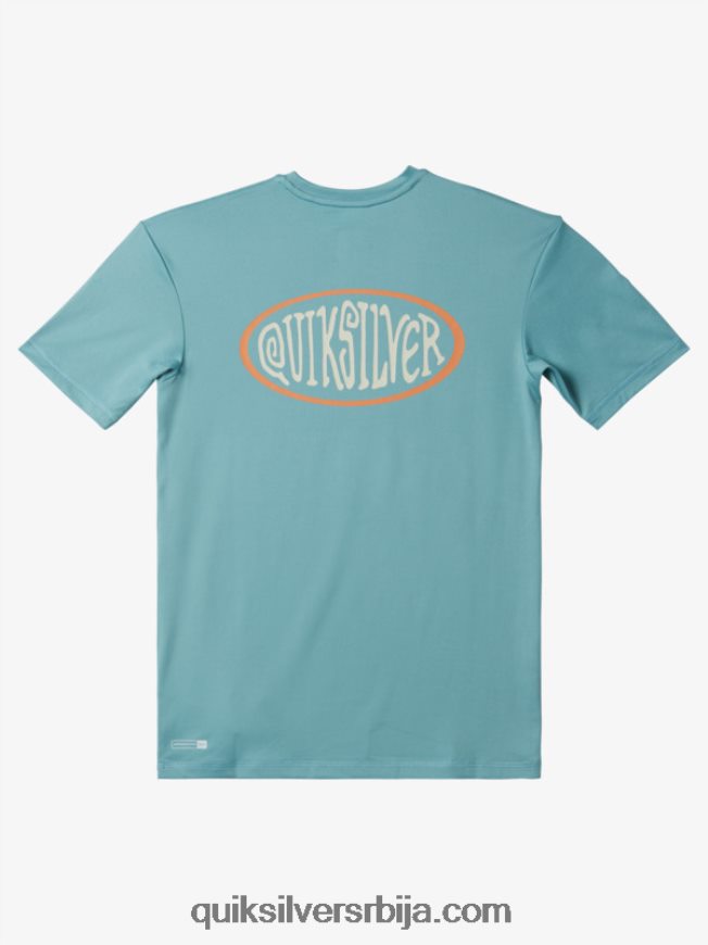 децаци Quiksilver 8-16 мик сессион упф 50 мајица кратких рукава за сурфовање камеја плава Z824VN2013