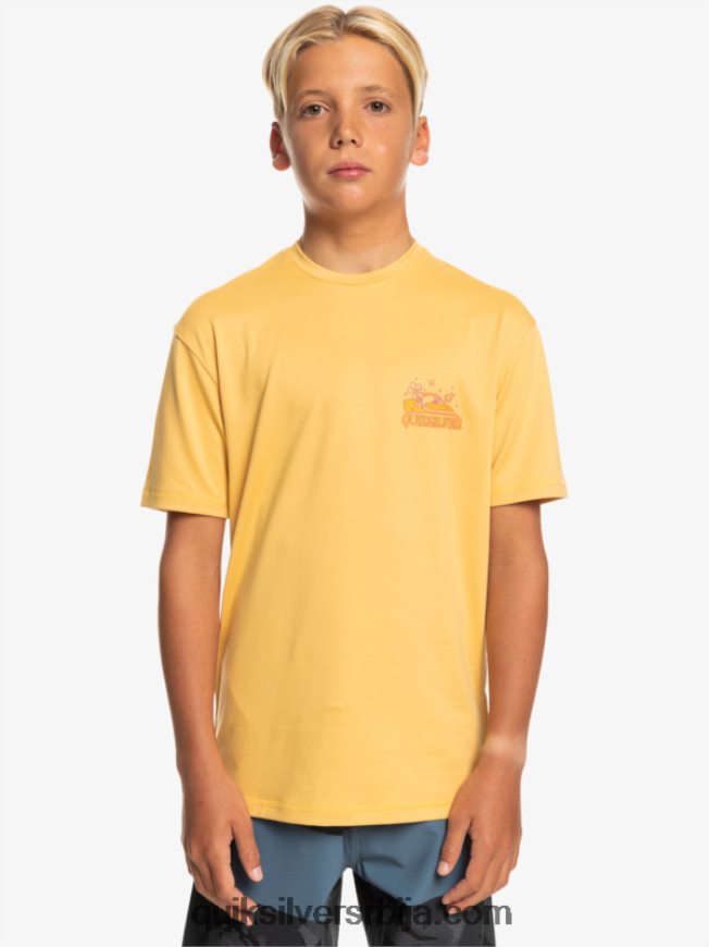 децаци Quiksilver 8-16 мик сессион упф 50 мајица кратких рукава за сурфовање пшеница Z824VN2015