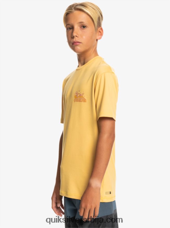 децаци Quiksilver 8-16 мик сессион упф 50 мајица кратких рукава за сурфовање пшеница Z824VN2015
