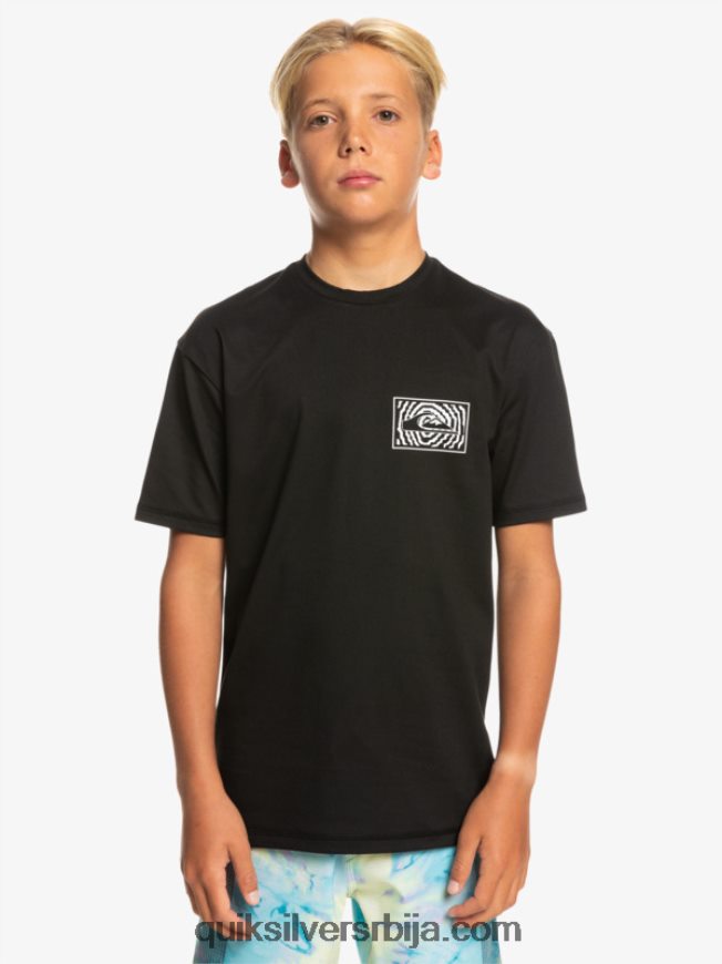 децаци Quiksilver 8-16 мик сессион упф 50 мајица кратких рукава за сурфовање црн Z824VN2016