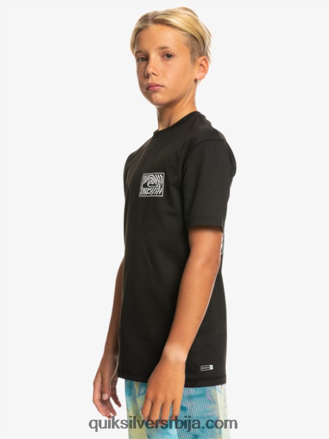 децаци Quiksilver 8-16 мик сессион упф 50 мајица кратких рукава за сурфовање црн Z824VN2016