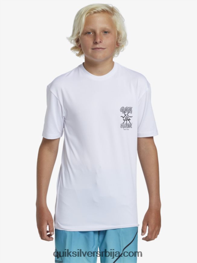 децаци Quiksilver 8-16 мик сессион упф 50 мајица кратких рукава за сурфовање бео Z824VN2017