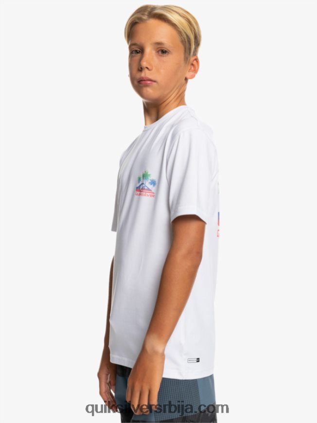 децаци Quiksilver 8-16 мик сессион упф 50 мајица кратких рукава за сурфовање бео Z824VN2017