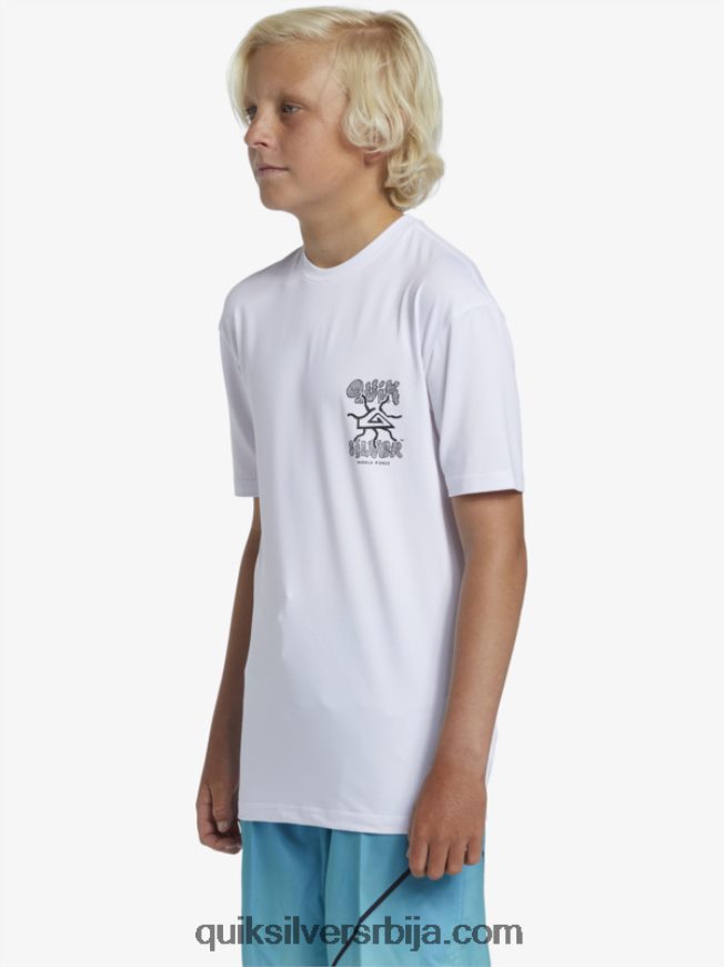децаци Quiksilver 8-16 мик сессион упф 50 мајица кратких рукава за сурфовање бео Z824VN2017