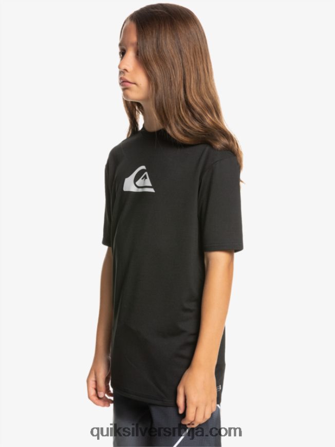 децаци Quiksilver Мајица са кратким рукавима од 8-16 пуне линије упф 50 за сурфовање црн Z824VN2134